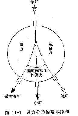 图11-1 磁力分选的基本原理